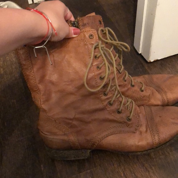 Brown Steve Madden Combat Boots - Picture 2 of 3